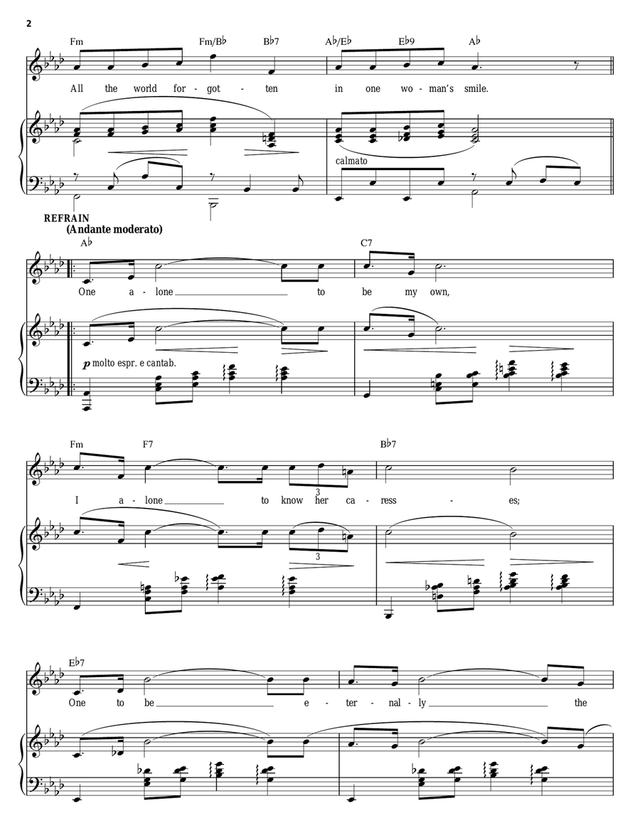 One Alone One Alone Piano, Vocal scores gallery preview page 2