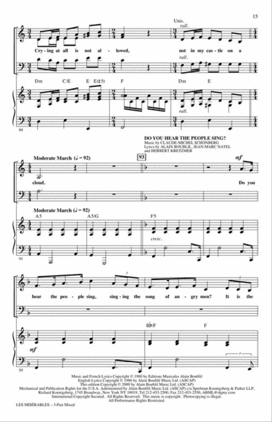 Les Misérables Les Misérables 3-Part scores gallery preview page 6