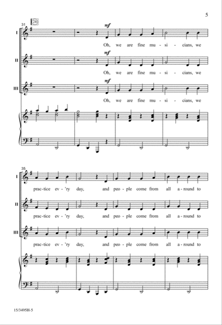 Oh, We Are Fine Musicians 2-Part scores gallery preview page 5