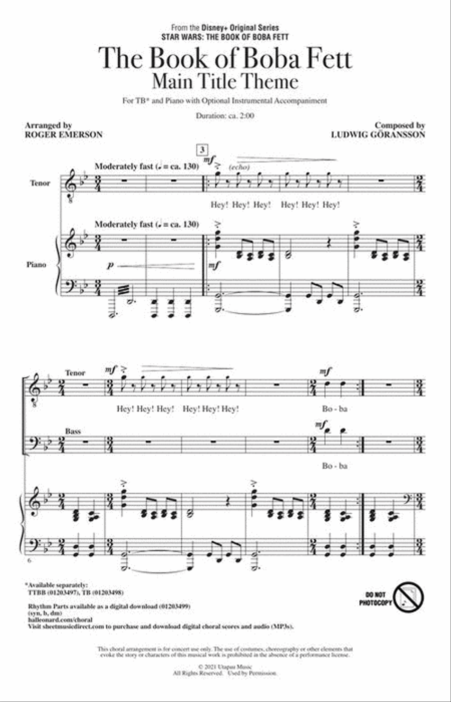 The Book of Boba Fett (Main Title Theme) TB scores gallery preview page 3