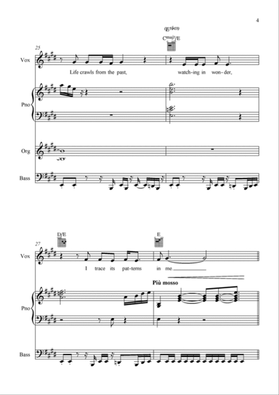 Darkness Piano, Vocal, Guitar scores gallery preview page 4