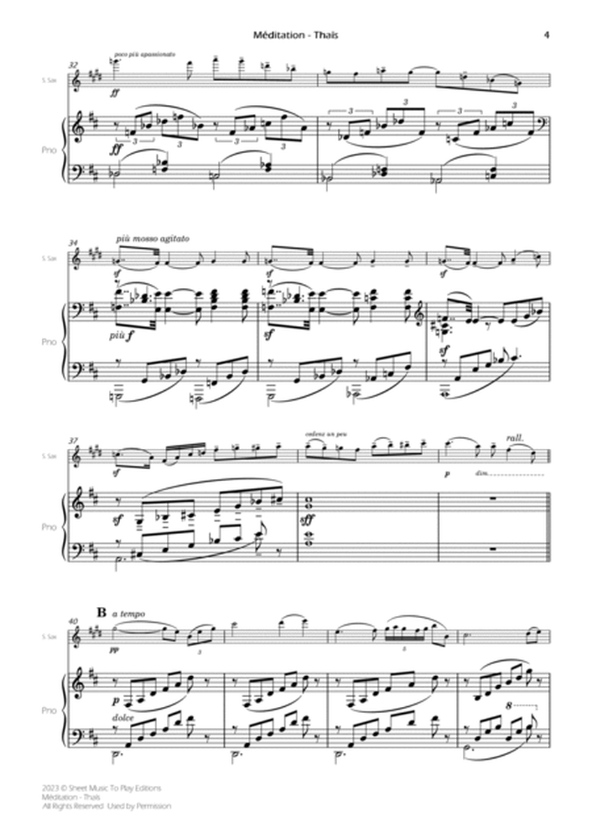 Meditation from Thais - Soprano Sax and Piano (Full Score and Parts) image number null