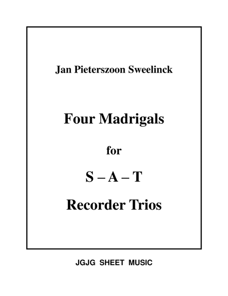 Four Sweelinck Madrigals for SAT Recorder Trios image number null