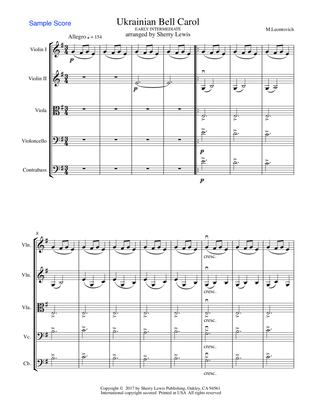 UKRAINIAN BELL CAROL (Carol of the Bells) - Early Intermediate - String Orchestra