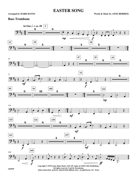 Easter Song - Bass Trombone by Glad Bass Trombone - Digital Sheet Music
