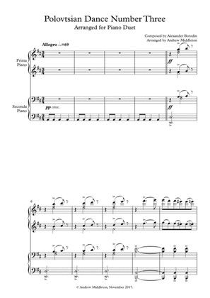 Polovtsian Dance Number Three arranged for Piano Duet