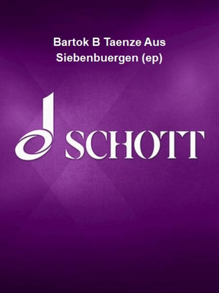 Book cover for Bartok B Taenze Aus Siebenbuergen (ep)
