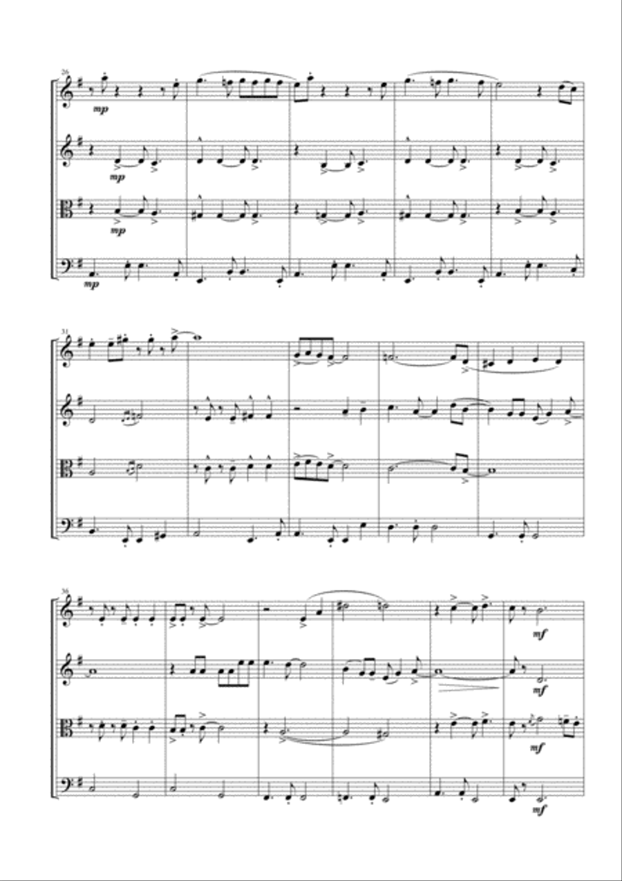 Mas Que Nada String Quartet scores gallery preview page 3