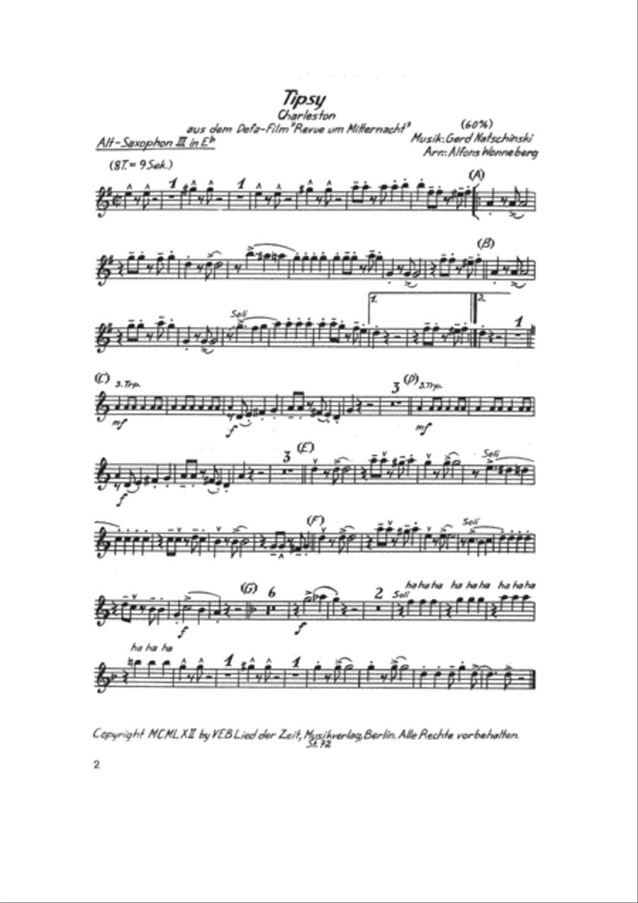 Tipsy Tenor Saxophone scores gallery preview page 6