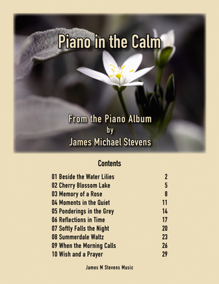 Piano in the Calm - Piano Book