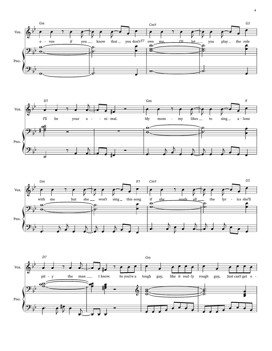 Bad Guy Bad Guy Piano, Vocal scores gallery preview page 4