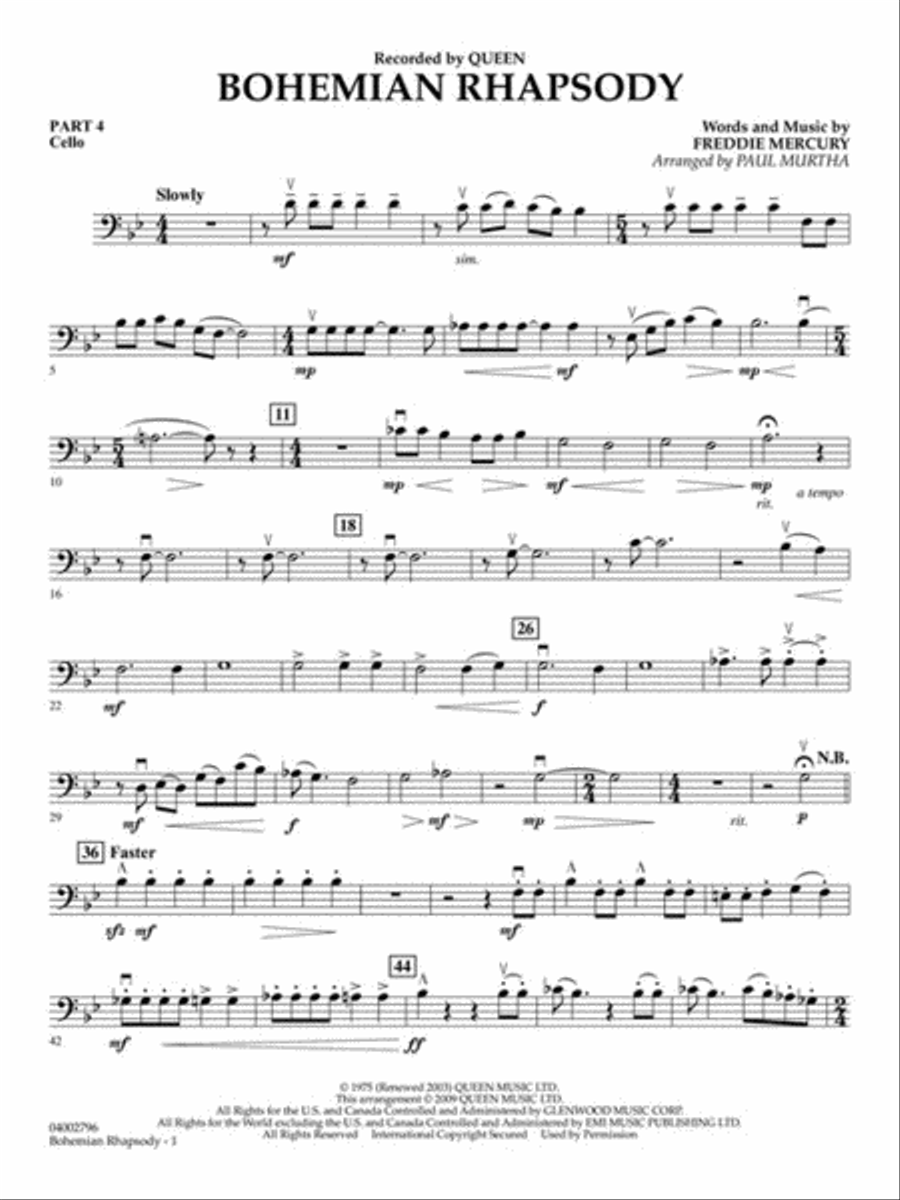 Bohemian Rhapsody Concert Band scores gallery preview page 13