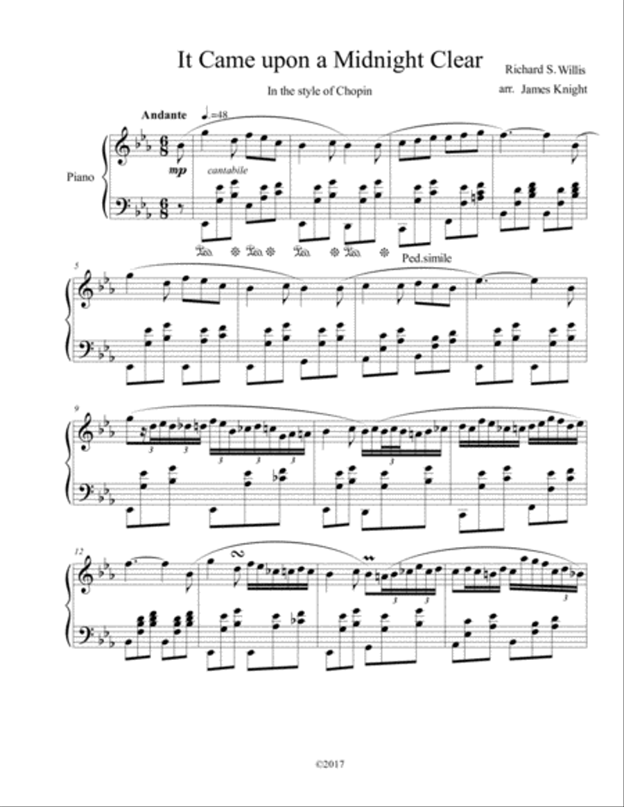 It Came upon a Midnight Clear Piano Solo scores gallery preview page 1