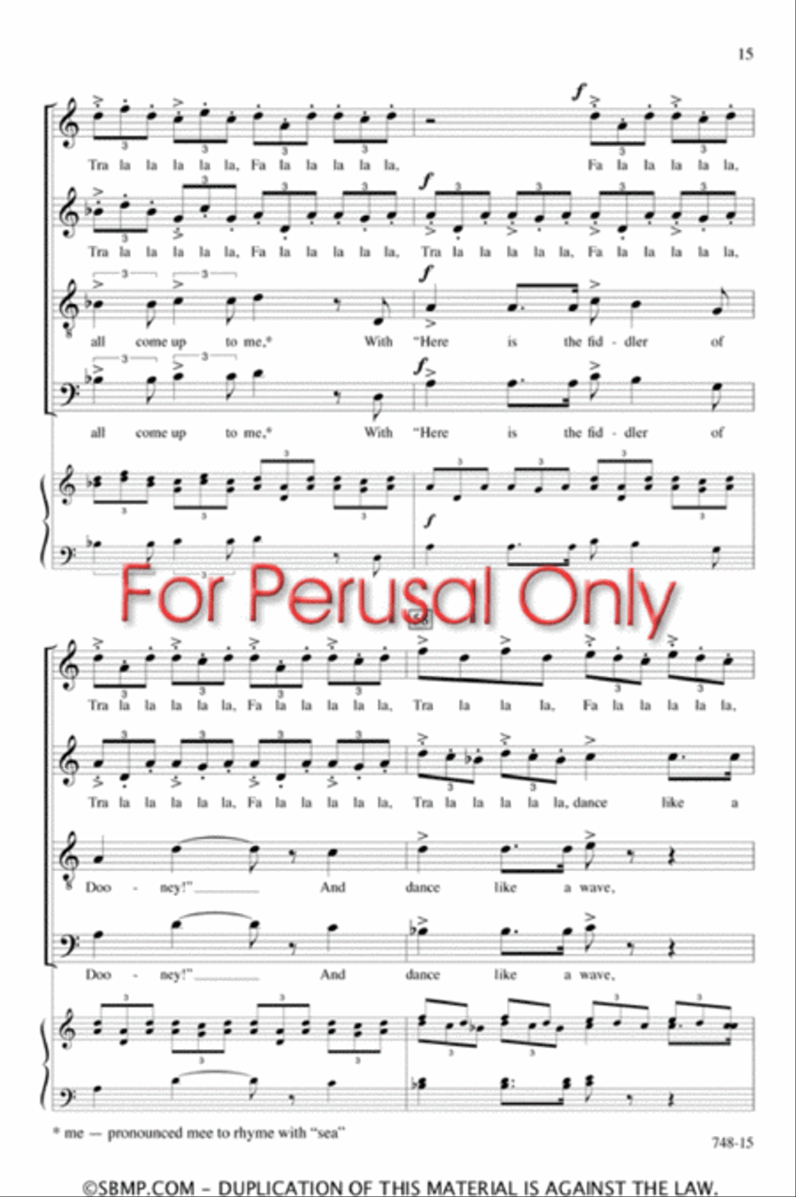 The Fiddler of Dooney - SATB Octavo 4-Part scores gallery preview page 14