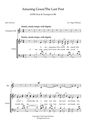 Book cover for Amazing Grace, with The Last Post, for SATB Choir and Trumpet in Bb