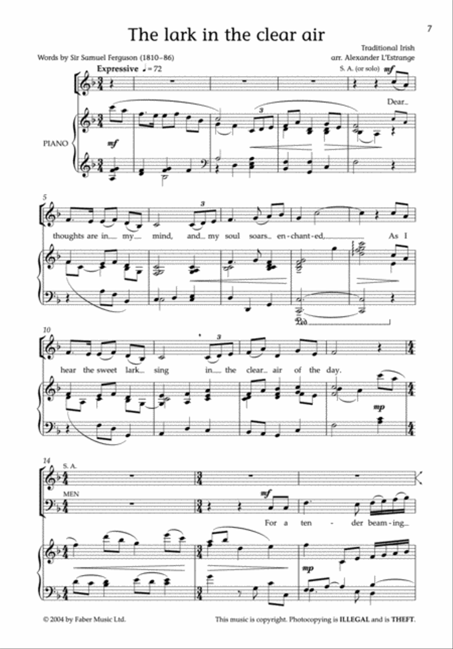 Danny Boy and Other Classic Irish Melodies 3-Part scores gallery preview page 7