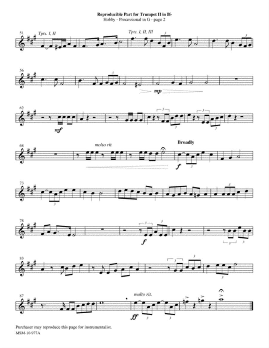 Trumpet Tunes for Organ (Downloadable Trumpet Parts) Trumpet scores gallery preview page 5