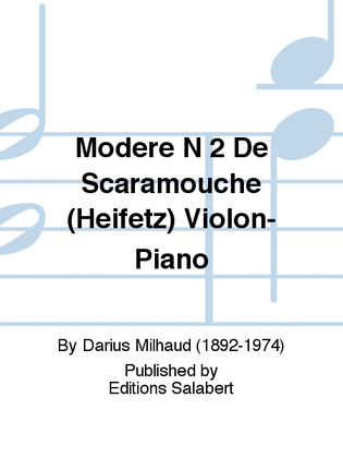 Book cover for Modere N 2 De Scaramouche (Heifetz) Violon-Piano