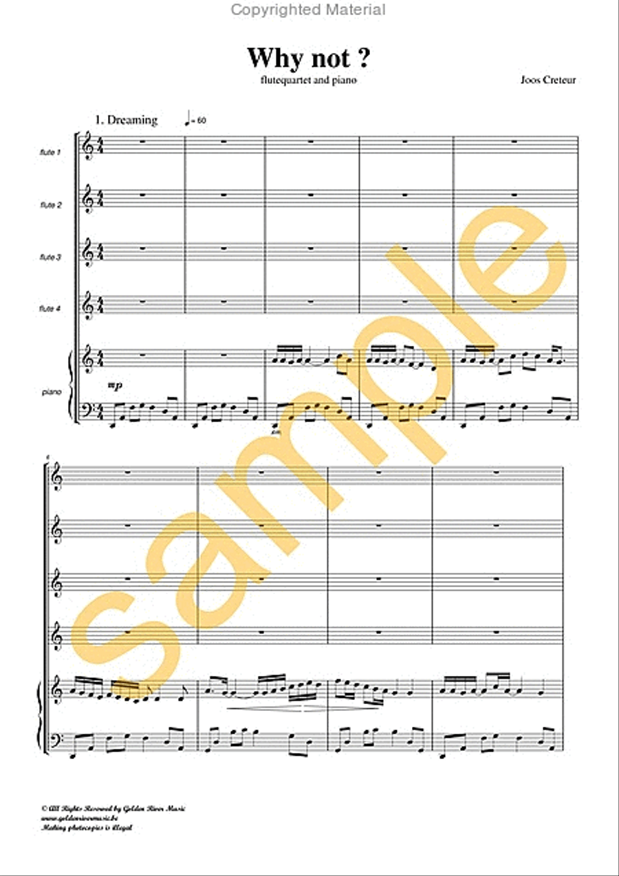 Why not? for 4 flute suiten en piano Flute Choir scores gallery preview page 2