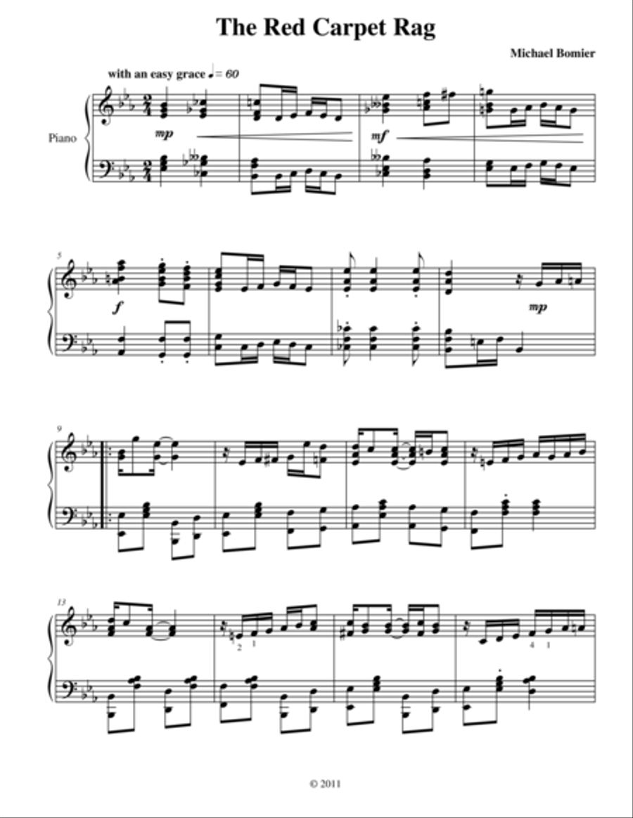 The Red Carpet Rag, from New Ragtime Piano Music Piano Solo scores gallery preview page 1