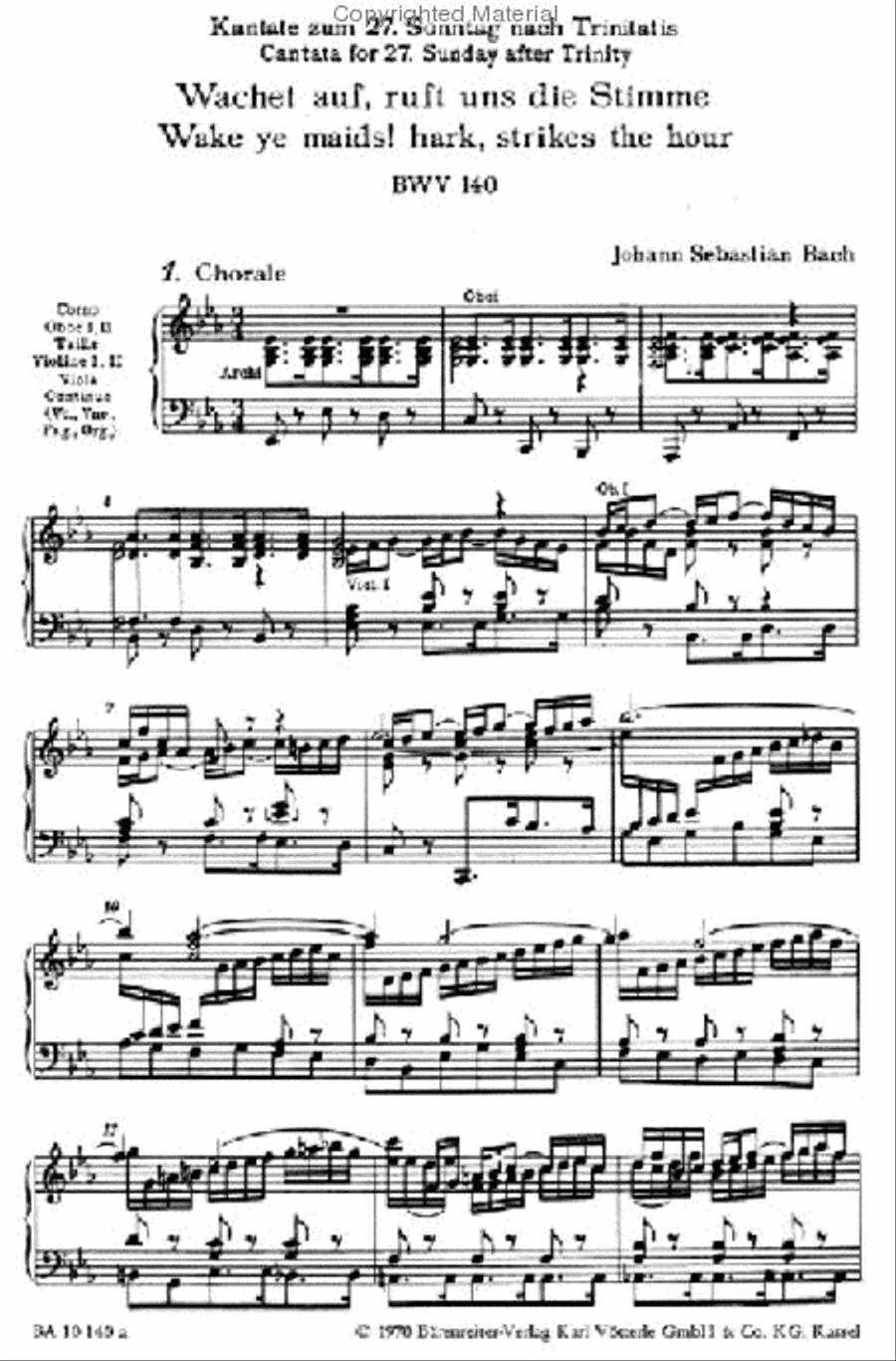 Wake ye maids! hark, strikes the hour, BWV 140 4-Part scores gallery preview page 2