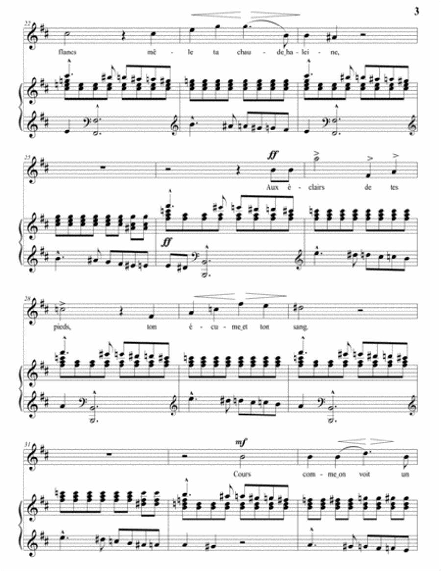 DUPARC: Le galop (transposed to B minor) Voice scores gallery preview page 4