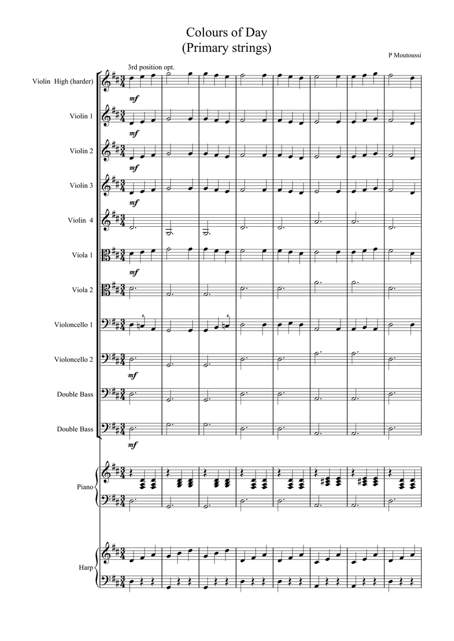 Colours of Day (for beginner strings) Chamber Orchestra scores gallery preview page 2