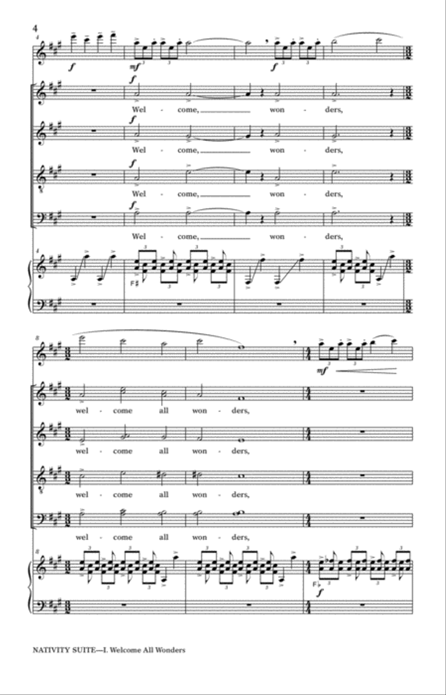 Welcome All Wonders 4-Part scores gallery preview page 2