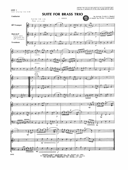 Suite For Brass Trio - Full Score