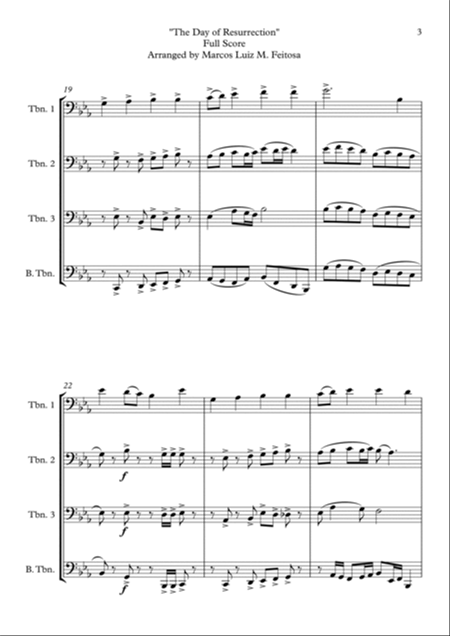 ELLACOMBE (The Day of Resurrection) - Trombone Quartet Brass Quartet scores gallery preview page 5