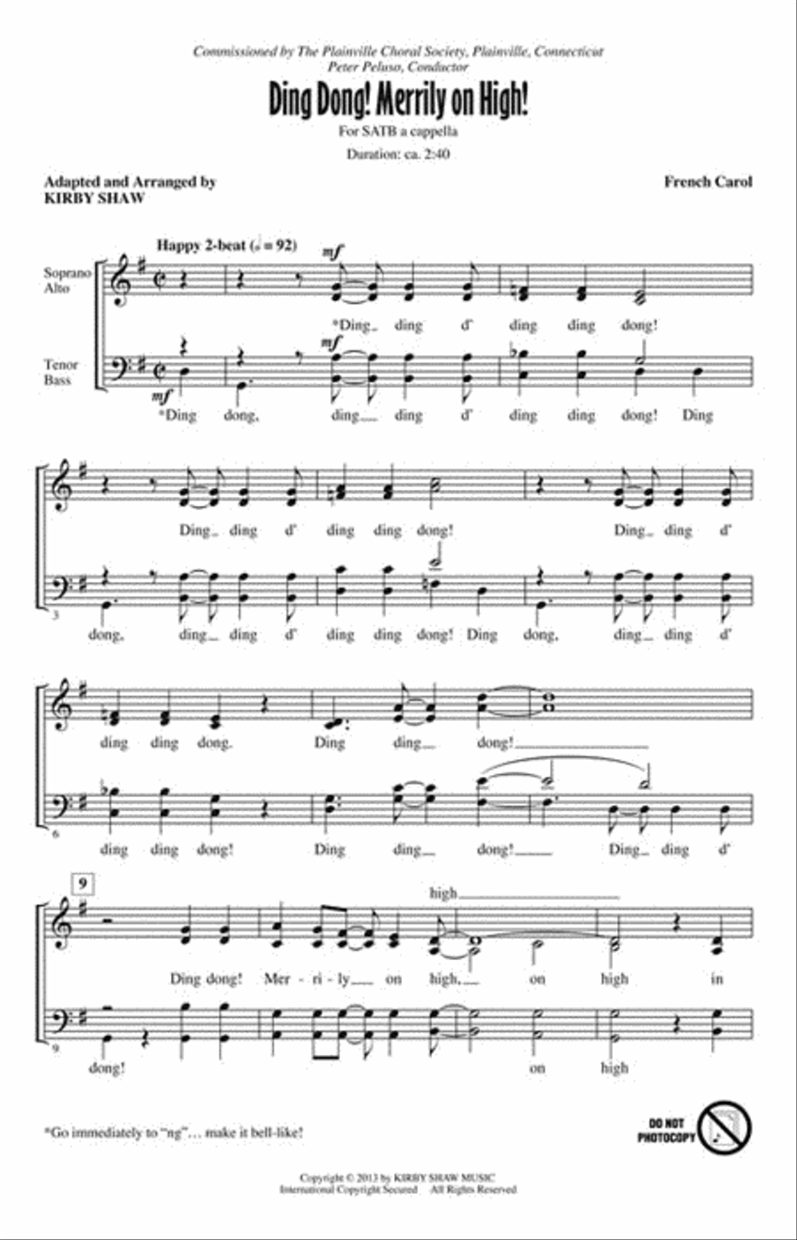 Ding Dong! Merrily on High! 4-Part scores gallery preview page 2