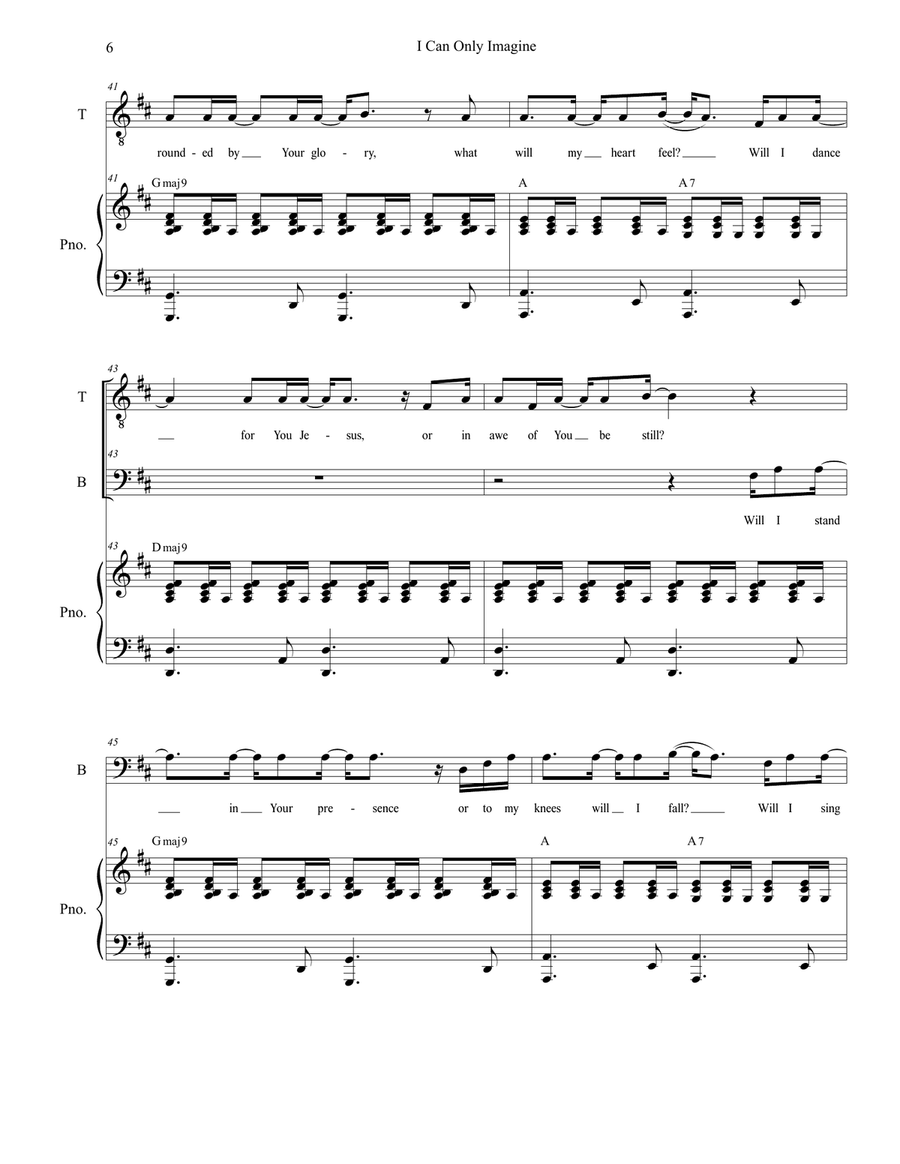 I Can Only Imagine TB scores gallery preview page 6