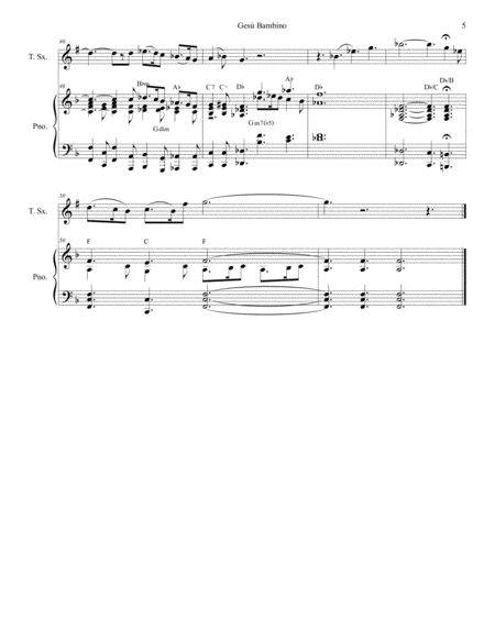 Gesu Bambino (for Tenor Saxophone and Piano) image number null