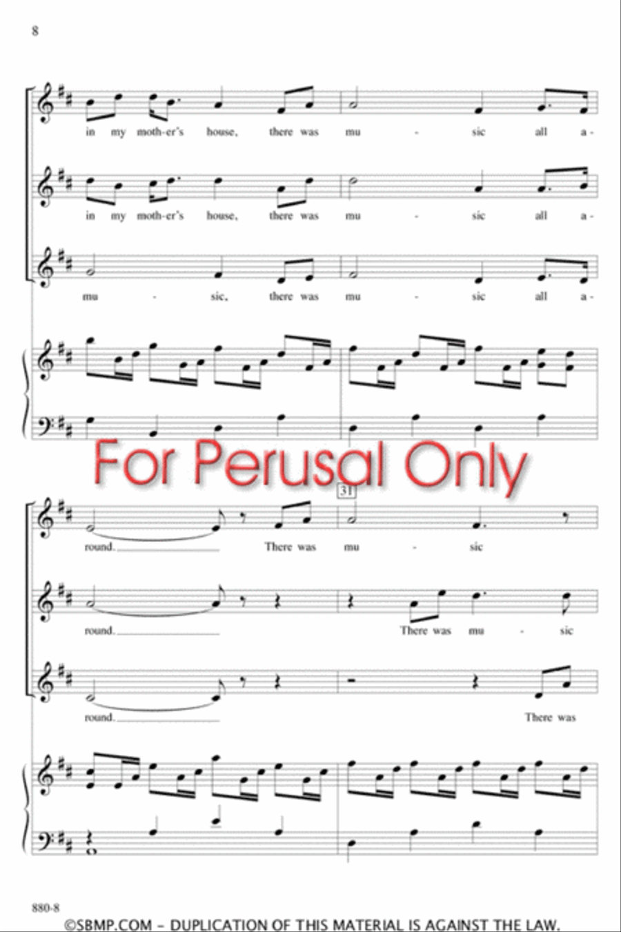 Music in My Mother's House - SSAA Octavo SSAA scores gallery preview page 7