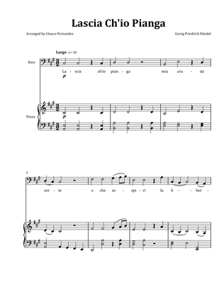Book cover for Lascia Ch'io Pianga by Händel - Tenor & Piano in A Major