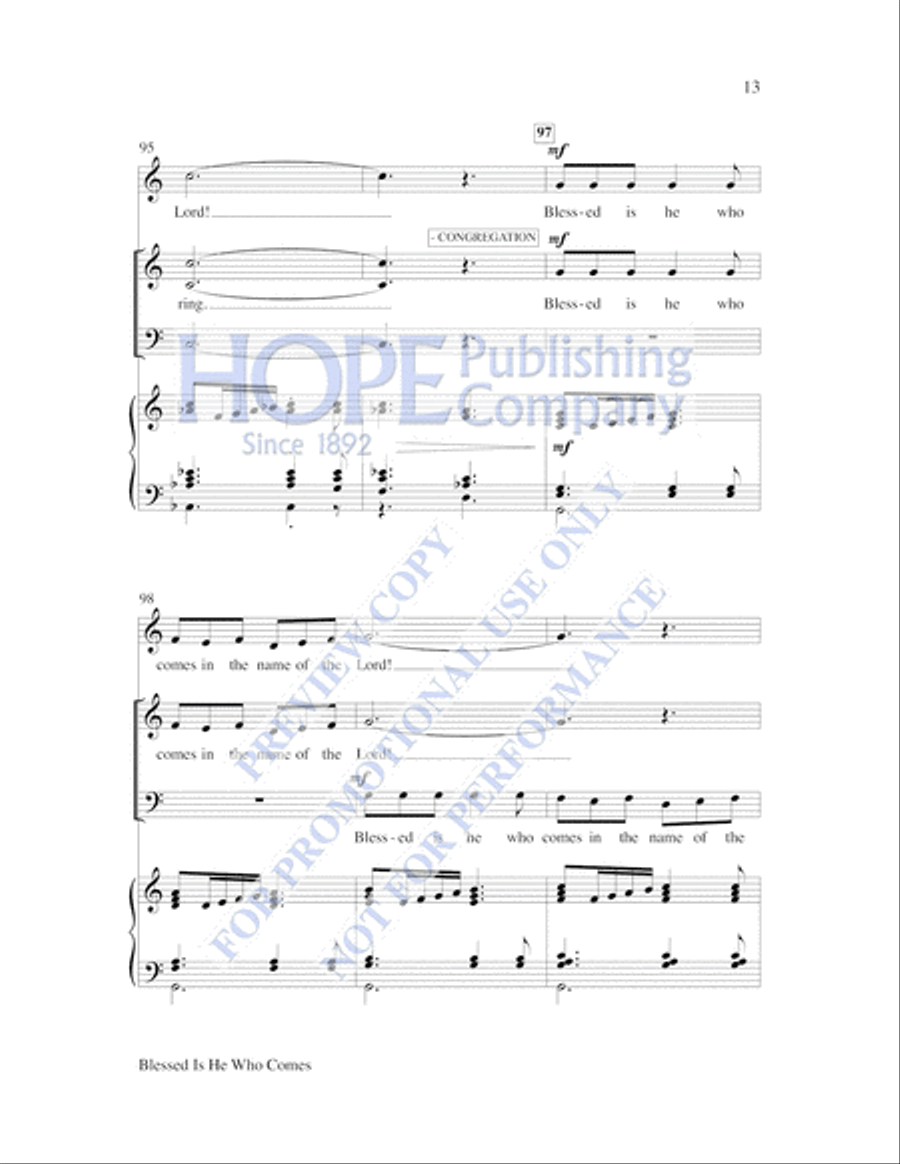 Blessed Is He Who Comes by Lloyd Larson 3-Part - Sheet Music page 14