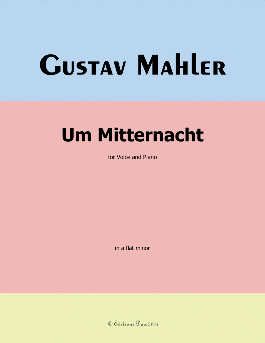 Um Mitternacht, by Mahler, in a flat minor Piano, Vocal scores gallery preview page 1