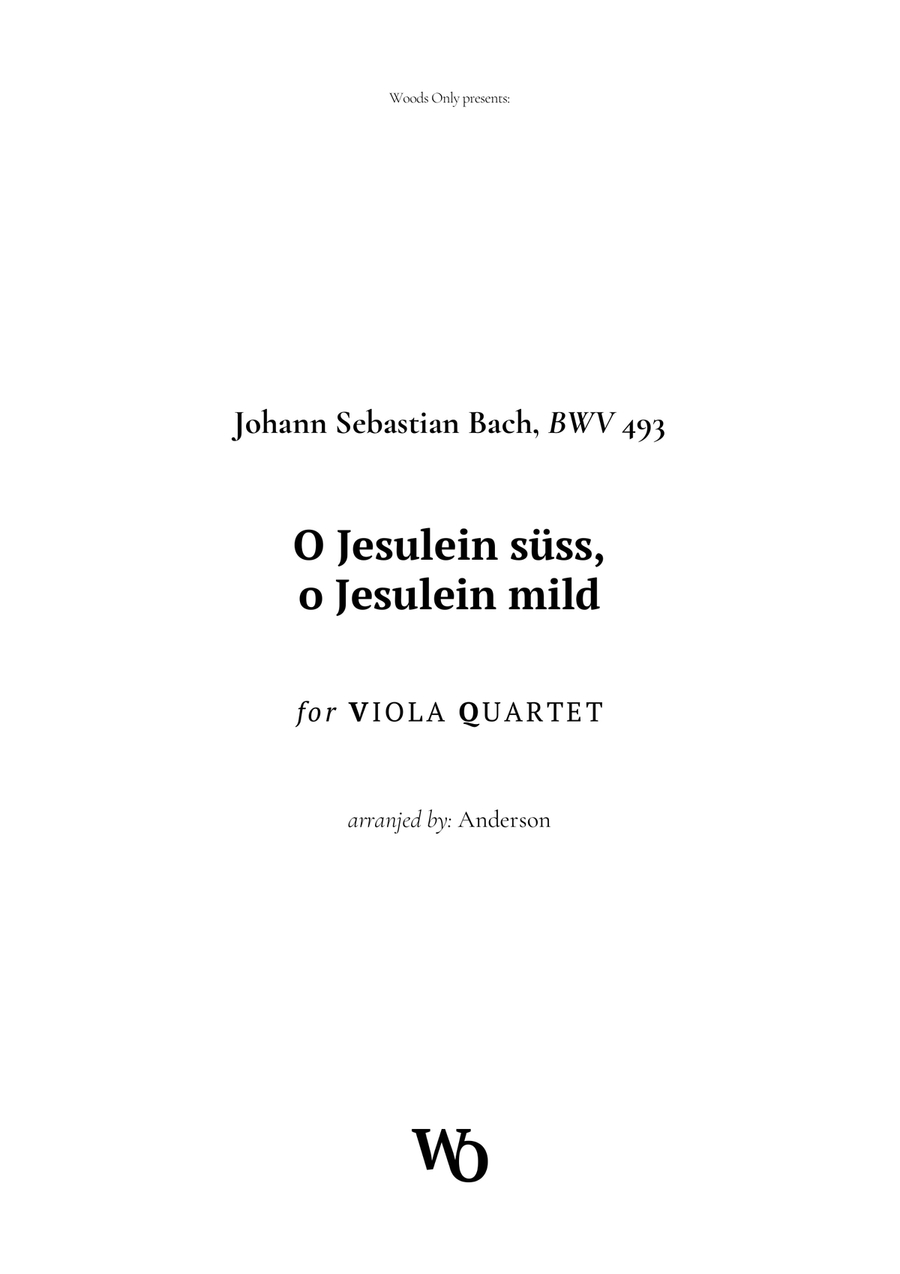 O Jesulein süss by Bach for Viola Quartet String Quartet scores gallery preview page 1