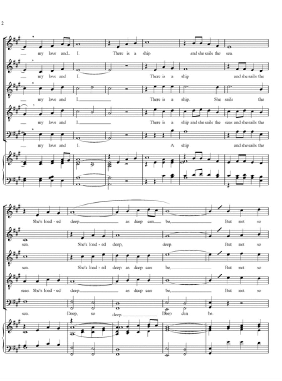 The Water is Wide - SATTB a cappella SATTB scores gallery preview page 2