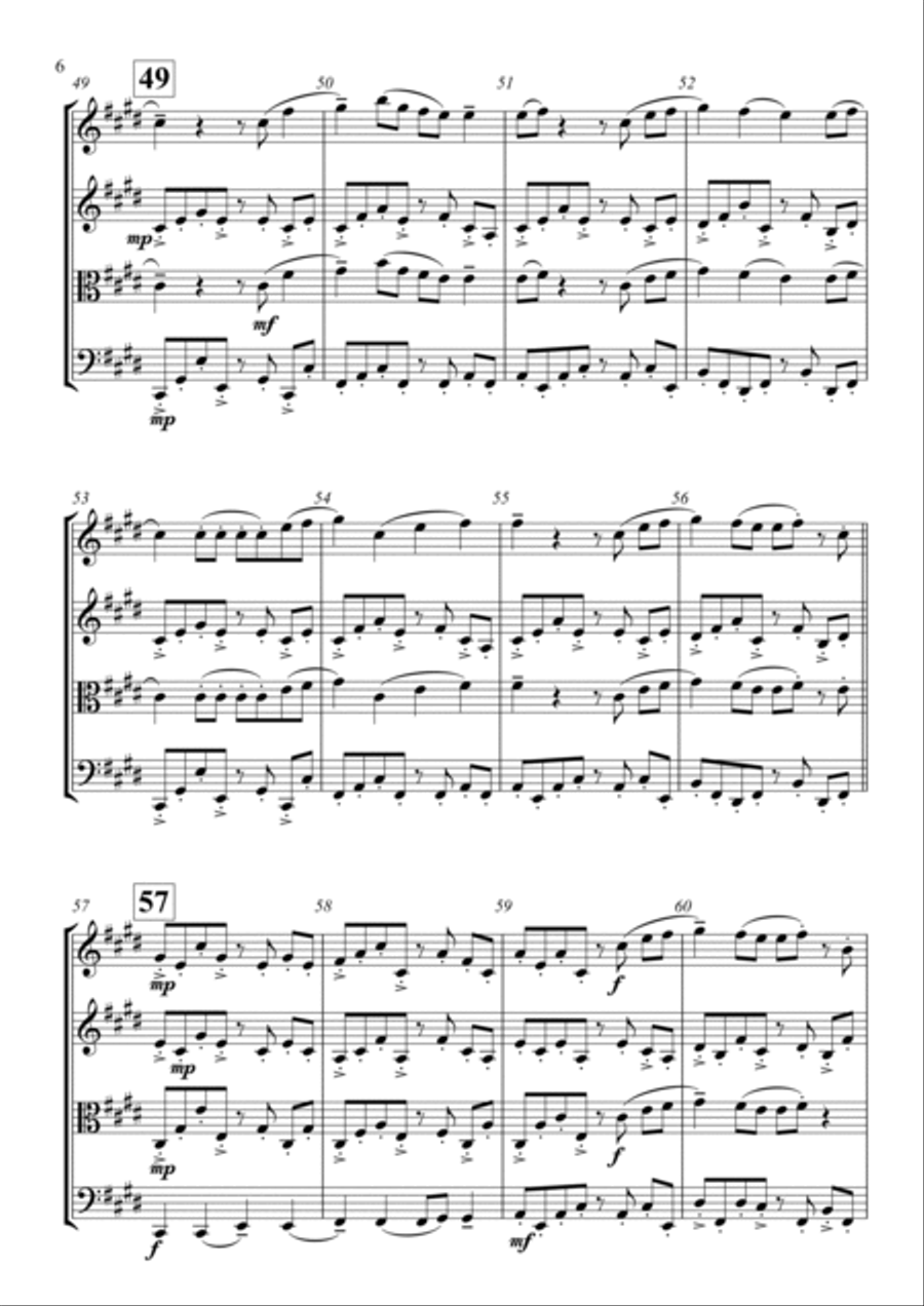 Shape Of You String Quartet scores gallery preview page 6
