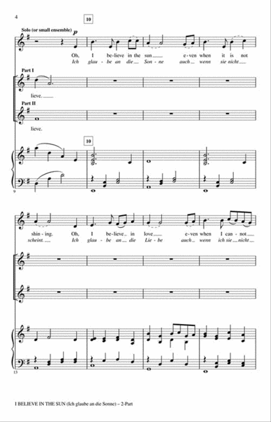 I Believe in the Sun 2-Part scores gallery preview page 3