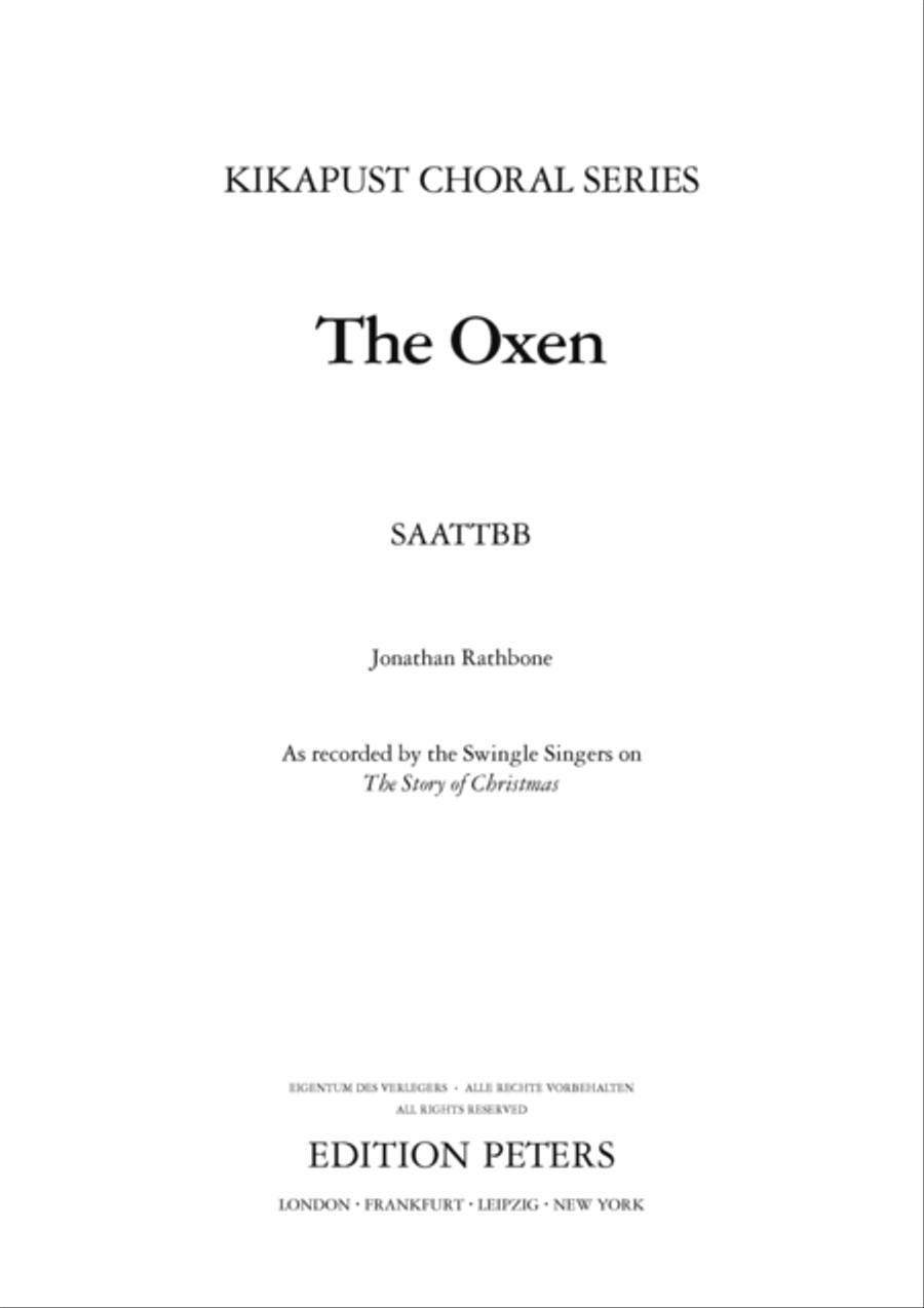 The Oxen for SAATTBB Choir