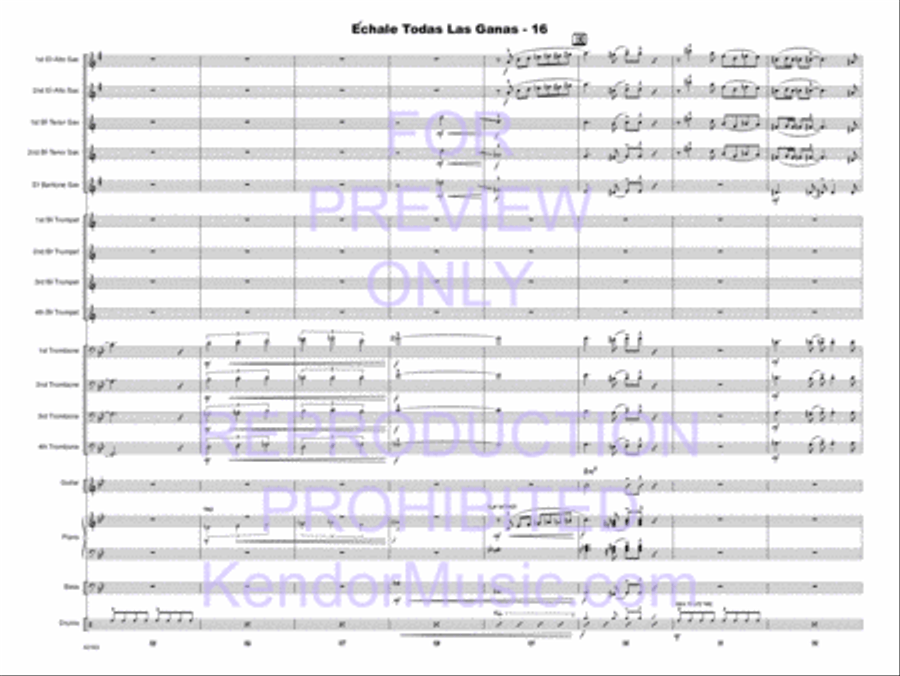 Echale Todas Las Ganas (Give It All You Got) Jazz Ensemble scores gallery preview page 17