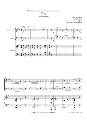Gade - Allegro Molto- 2nd movement from Piano Trio - Bb Clarinet, Bassoon and Piano.