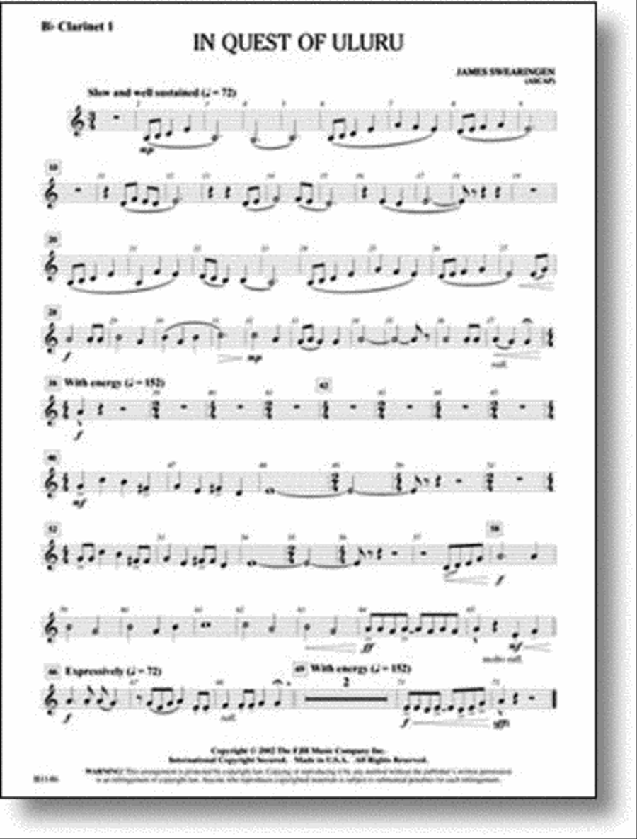 In Quest of Uluru In Quest of Uluru Concert Band scores gallery preview page 1