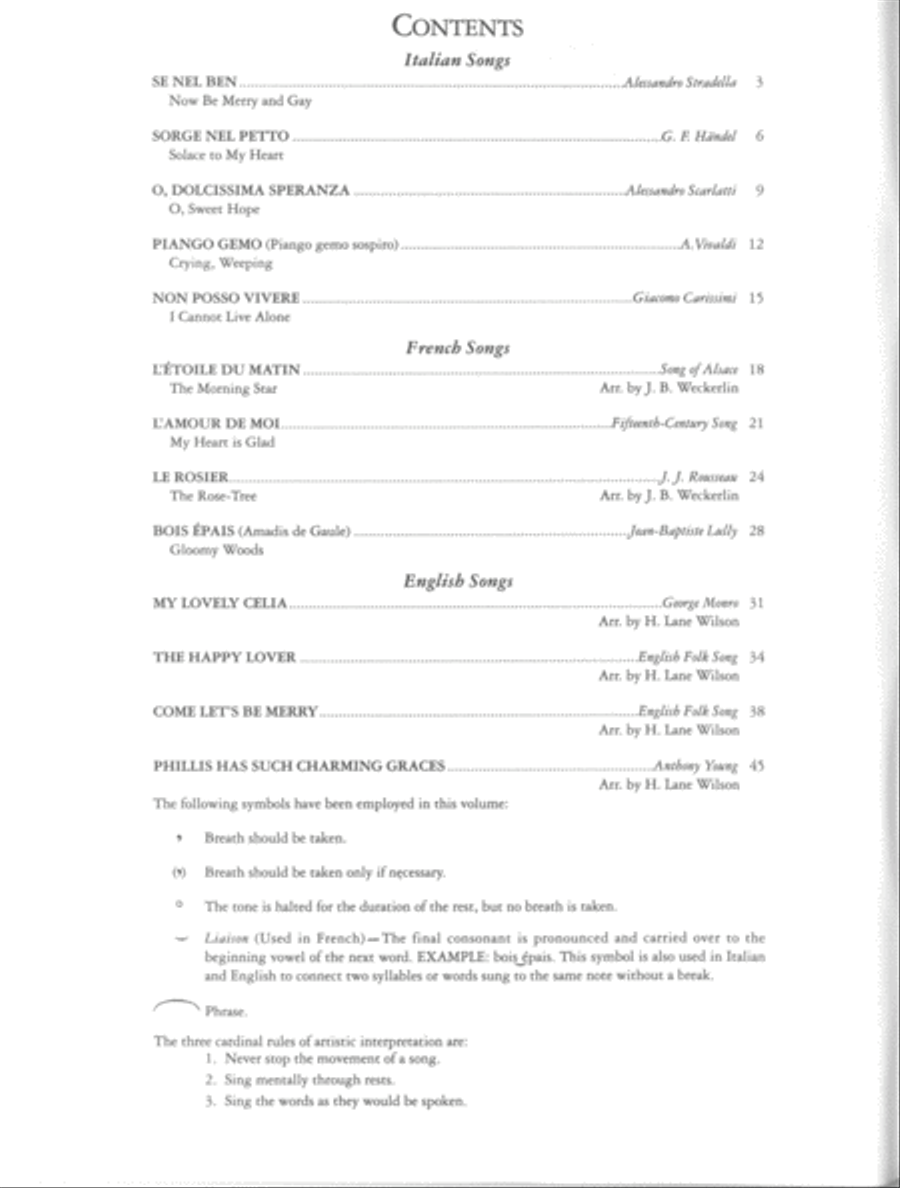 Classic Songs -- Italian, French & English Voice scores gallery preview page 5