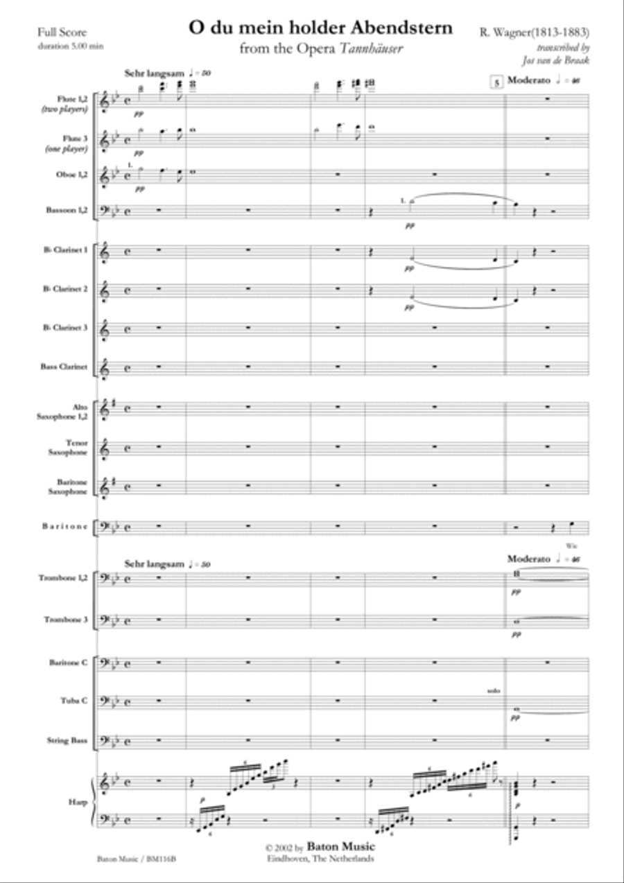 O du mein holder Abendstern Concert Band scores gallery preview page 2