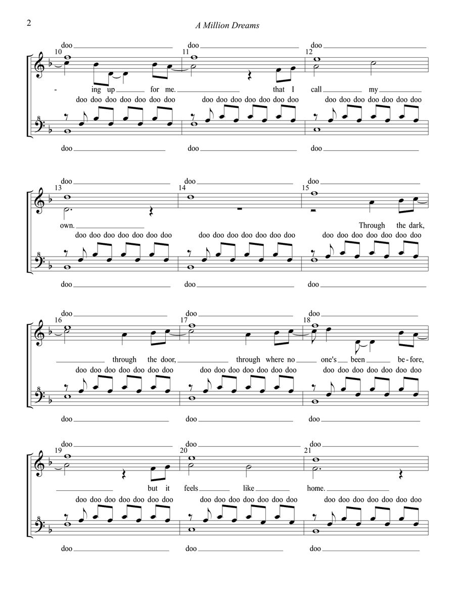 A Million Dreams 4-Part scores gallery preview page 2