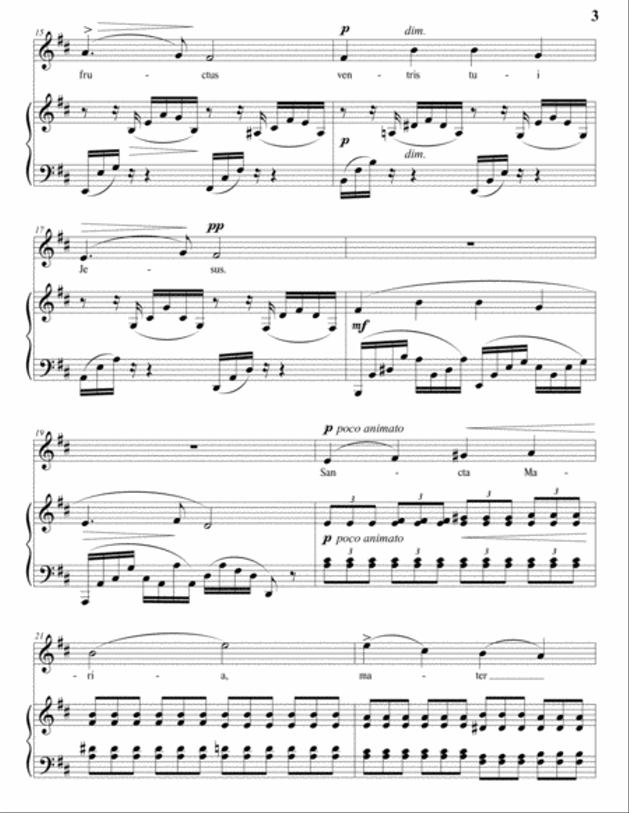 ABT: Ave Maria (transposed to D major) Voice scores gallery preview page 4