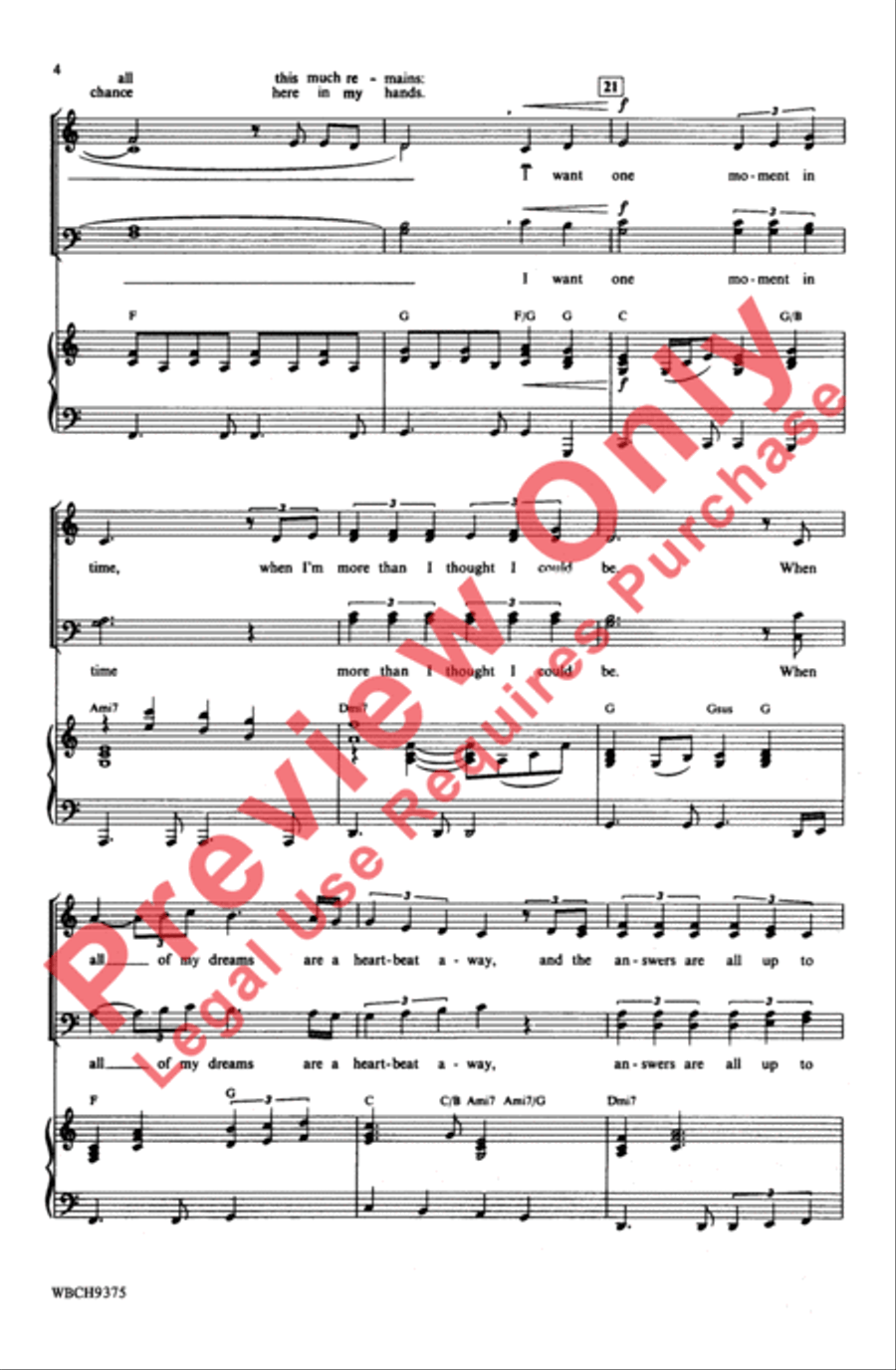 One Moment in Time 4-Part scores gallery preview page 4